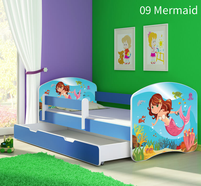 Dječji krevet Acma s motivom 160x80 cm - plava stranica + ladica